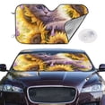 thumbnail image 2 of Kdxio Daisy Sunflower Lazy Cat Print Windshield Sun Shade,UV Rays and Sun Heat Protection,Sunshade for Car Windshield,Car Shade Front Windshield - Medium, 2 of 5