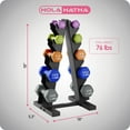 thumbnail image 5 of HolaHatha 3, 5, 8, 10, & 12 lb Neoprene Hexagon Dumbbell Weight Set w/Stand, 5 of 11