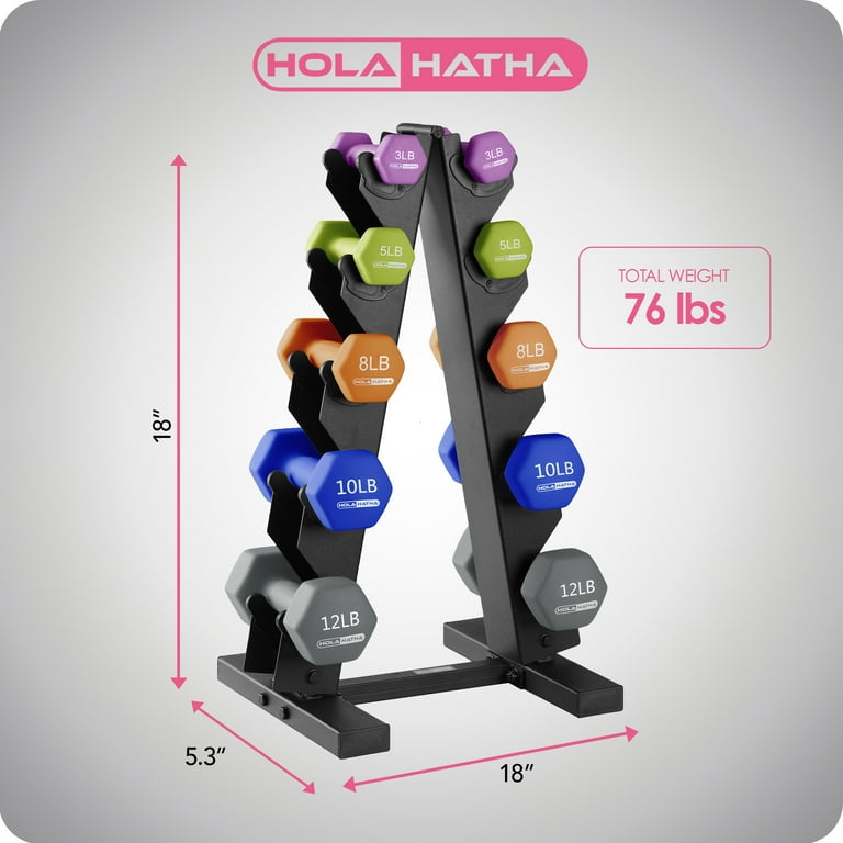 Neoprene weight set with rack hotsell