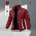 thumbnail image 5 of Wrtxtat Men's UPF 50+ Sun Protection Gym Jacket Lightweight Stand Collar Full Zip Hooded Athletic Jackets Long Sleeve Track Running Jackets Red XXXL, 5 of 10