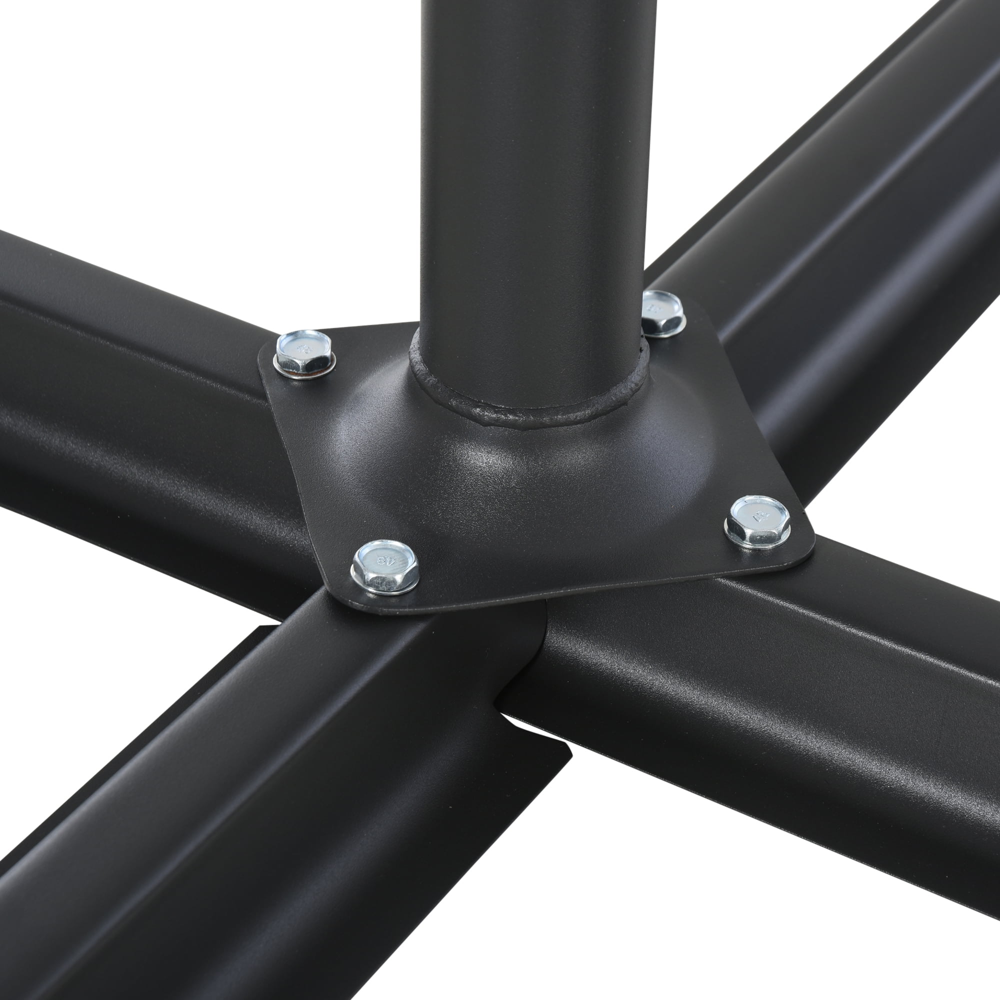 Outsunny 4-Piece Outdoor Patio Offset Umbrella Base Stand Weight Holder w/ Cross Base for Powerful Support, 158lbs Sand or 132lbs Water Filled, Black