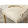 thumbnail image 6 of Tan Wingback Dining Chairs with Nail Heads / Add Natural Wood Grain, 6 of 6