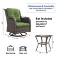 thumbnail image 5 of Meetleisure Outdoor Swivel Rocker Wicker Patio Chairs Sets of 2 With Table, Green, 5 of 7