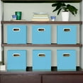 thumbnail image 5 of Household Essentials 6 ct Open Fabric Cube Storage Bins, Carolina Blue, 5 of 5