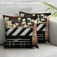 thumbnail image 3 of PHYHOO Vintage Clapboard Throw Pillow Covers , Old Pillow Covers, Cushion Covers, Brown Abstract Stripes Cinema Poster Design Decorative Pillow Covers, 3 of 5