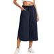 thumbnail image 1 of Pantalones capri deportivos casuales de color liso con cordón para mujer, cintura elástica, para verano, 1 of 6