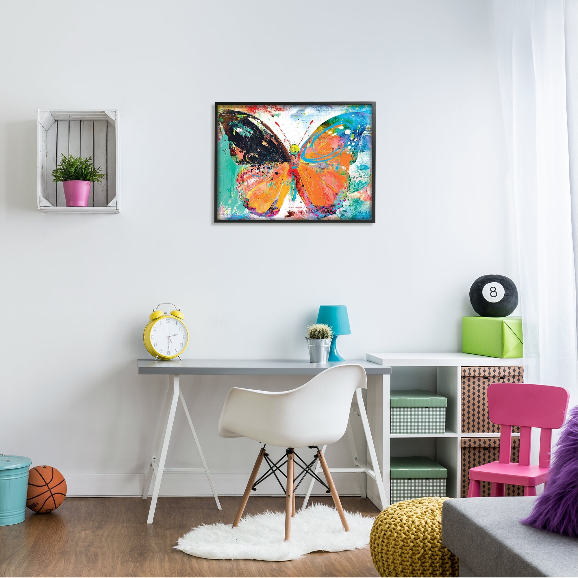 Stupell Industries Bold Butterfly Illustration Speckled Collage Style , 30 x 24, Design by Porter Hastings