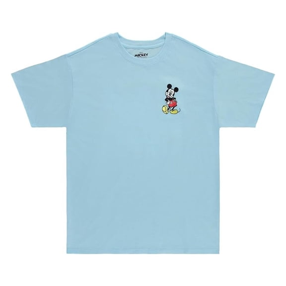 Disney Women's Mickey Mouse Shirt, Classic Printed Cartoon Disney T-shirt Freshwater Blue - M