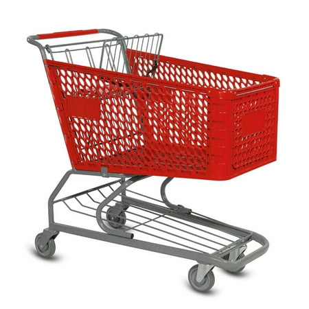 Large Plastic Shopping Cart - Red