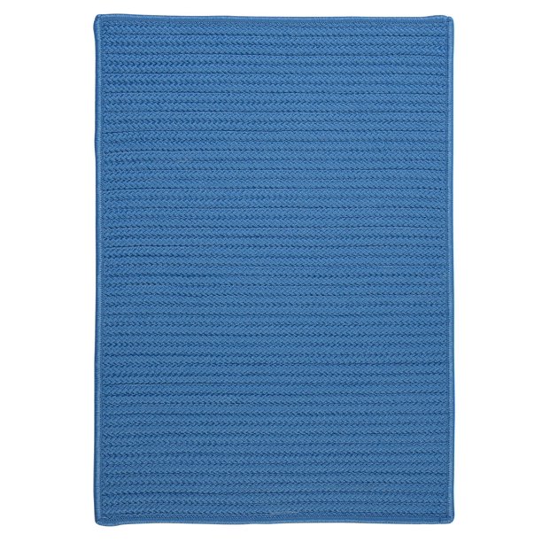 9' x 12' Azure Blue Rectangular Reversible Braided Area Rug