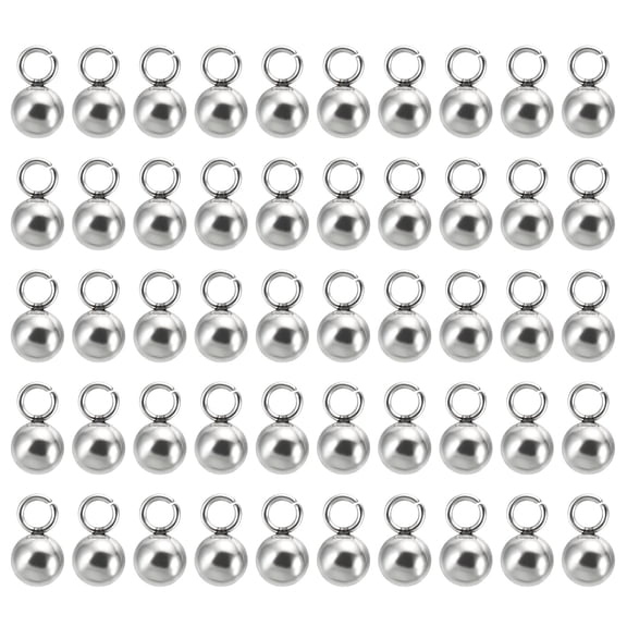 100pcs Steel Bead Charm, 4mm Stainless Steel Ball Pendants Charm Metal Round Beads for Jewelry Making, Silver Tone