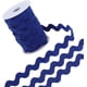 thumbnail image 1 of Cinta de zigzag de 12,5 yardas, 1/2 pulgada, poliéster, con flecos ondulados en zigzag. Cinta de zigzag azul oscuro en forma de S, de encaje tejido, con carrete., 1 of 9