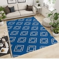 thumbnail image 2 of Blue Geometric Squares Area Rug Abstract Checkered Pattern Rugs for Living Room, with Anti-Slip Backing Washable Indoor Carpet for Living Room Bedroom Study Dining Room 5x7ft, 2 of 7