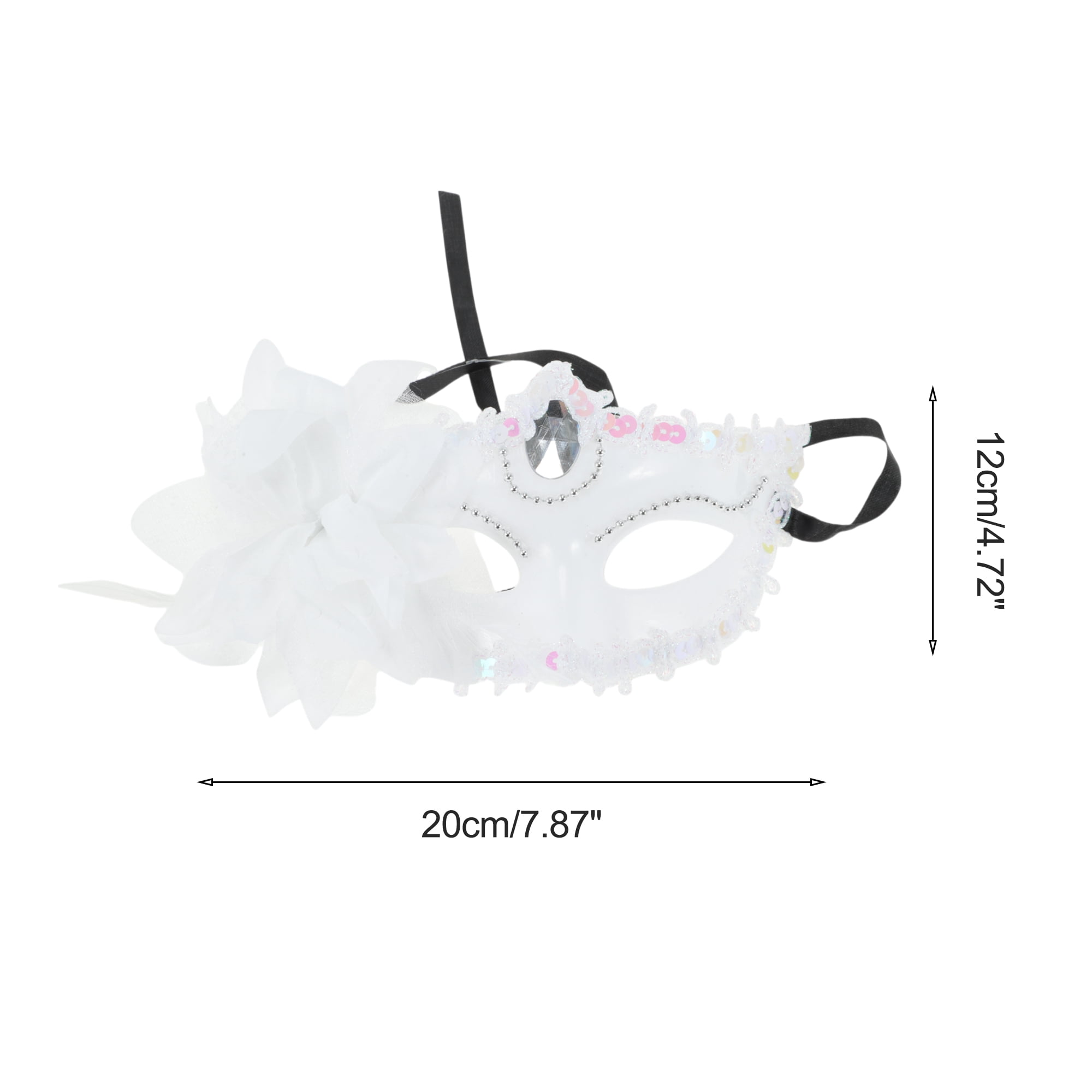 Unique Bargains Lily Princess Half Face Party Mask White