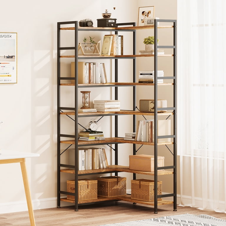 Casacomoda L-Shaped Corner Bookshelf, 7-Tier Industrial Design photo 8