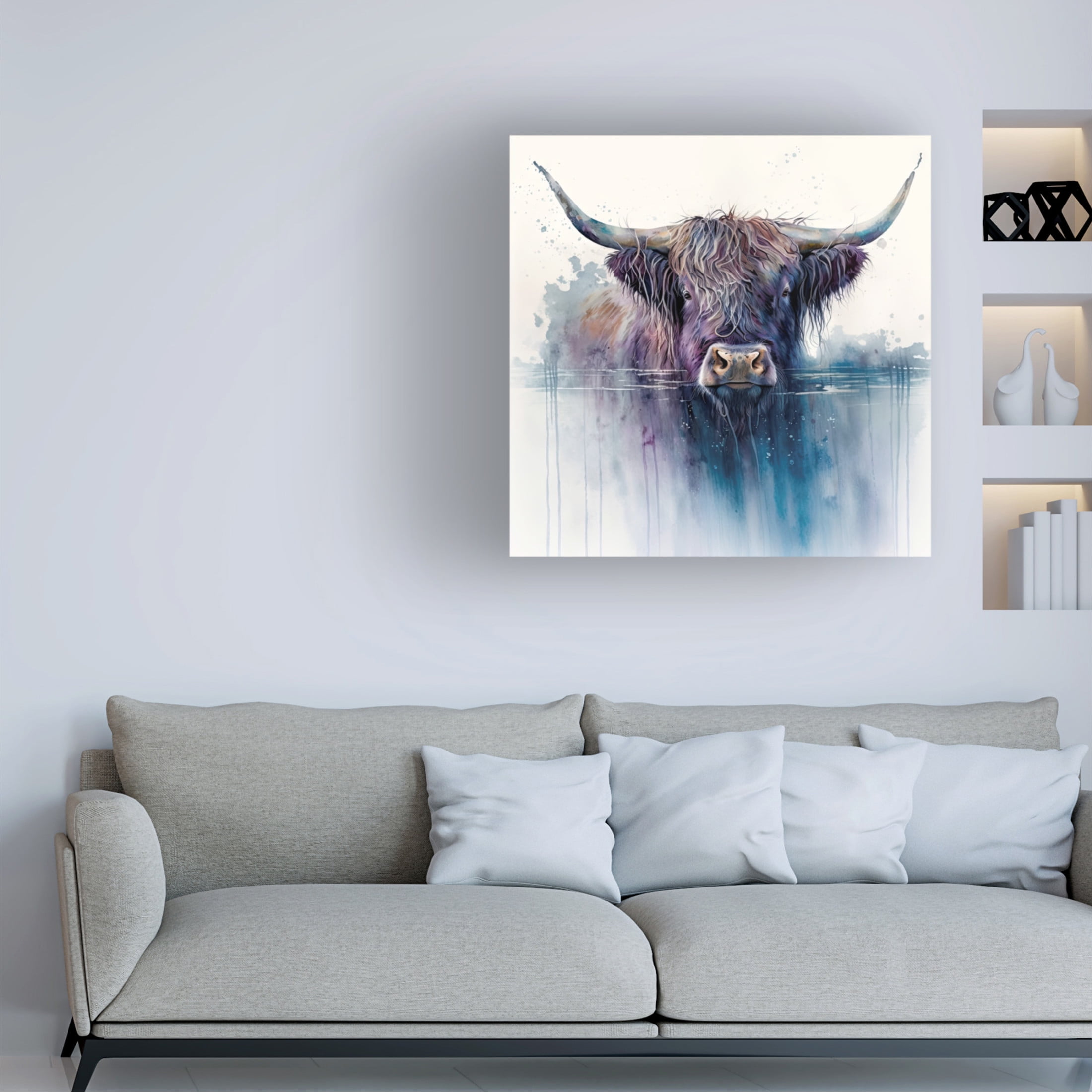 Canvas Wall Art - The Golden Valley 'Blue' Wall Art for Living Room, Bedroom, or Office Décor by Trademark Fine Art - 24 x 24 Inches
