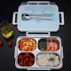 thumbnail image 3 of leyfeng Caja de almuerzo con aislamiento de cáscara de trigo de acero inoxidable 304, juego de caja de almuerzo para estudiantes, plato de cena para adultos, 3 of 8