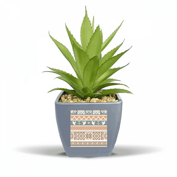 Octagonal Rhombus Triangle Pattern Fake Pineapple Flower Pot Vase Mini Decor