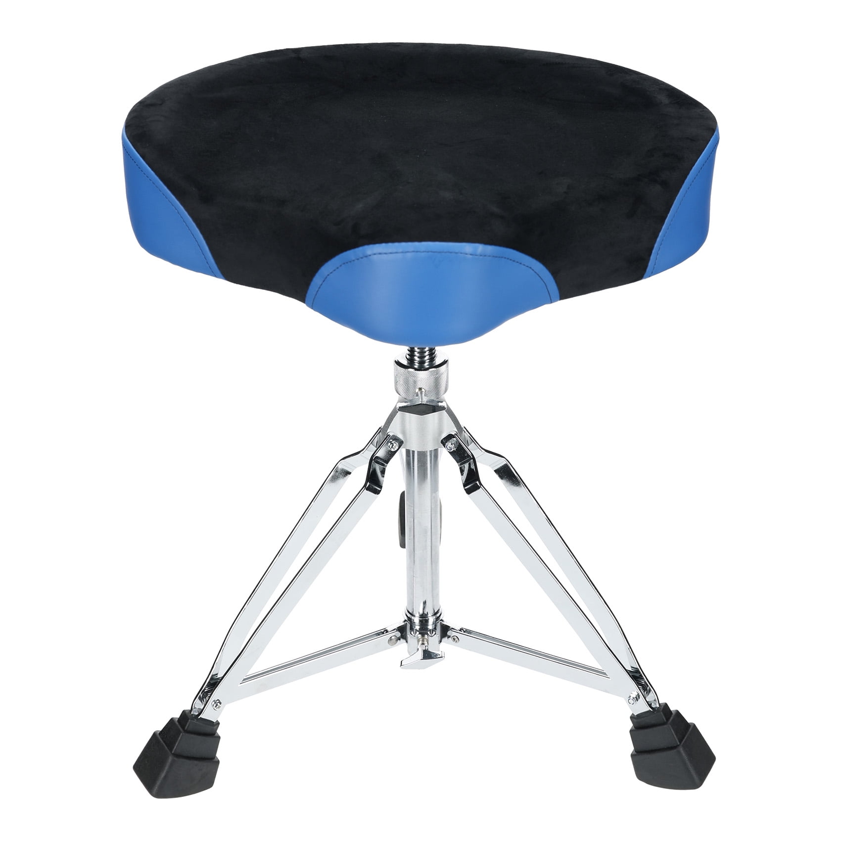 Rockville RDS52 Black/Blue Double Braced Drum Throne 4" Padding, Lockable Height