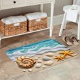 thumbnail image 2 of FJPT Non Slip Flannel Polyester Floor Mat Beach Theme With Seashells And Starfish For Bathroom Kitchen Bedroom Decor 16x24 inch, 2 of 5