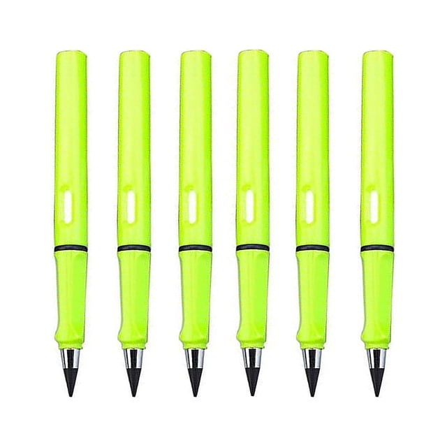 EGNMCR Pens 6PCS Grip Posture Correction Design Pencil Without Ink, Old Undead Pen, Creative Metal Pen a pencil