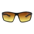 thumbnail image 2 of Xloop HD Lens Sunglasses Men's Wrap Around Rectangle Sports UV400 Glossy Black, 2 of 4