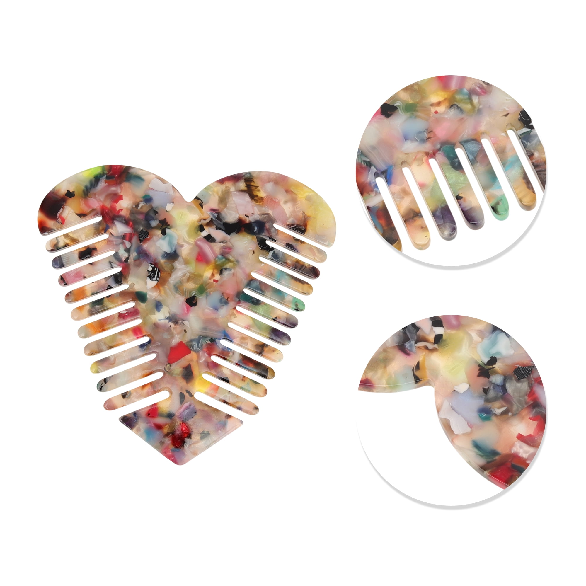 Unique Bargains 1 Pc Heart Shaped Hair Comb for Effortless Hair Care Styling Multicolor