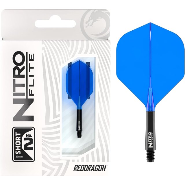 CHL-Darts – Système de Vol et d'Arbre Intégré Nitro Flite – Forme et Design No.2 - Disponible en Short, Intermédiaire et Moyen - Disponible en Variété de Couleurs - Accessoires de Fléchettes Professionnels