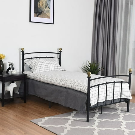 12" Twin Size Metal Bed Frame Platform Metal Slat Support ...