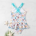 thumbnail image 4 of Clearance under $5 JINMGG 2025 Plus Swimsuit Women Clearance Baby Girls Swimwear Children's Swimsuit Sleeveless Printed Mesh Binding One-piece Skirt Swimsuit, 4 of 9