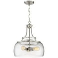 thumbnail image 2 of Franklin Iron Works Charleston Satin Nickel Pendant Chandelier 16" Wide Modern Seeded Clear Glass 3-Light LED Fixture for Dining Room Kitchen Island, 2 of 8