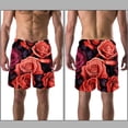 thumbnail image 3 of luoweisi Men's Beach Shorts Quick Dry Swim Trunks with Mesh Lining Roses 2XL, 3 of 5