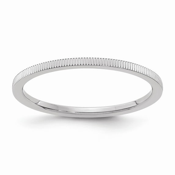 10K White Gold 1.2mm Line Pattern Stackable Band - Size 6.5