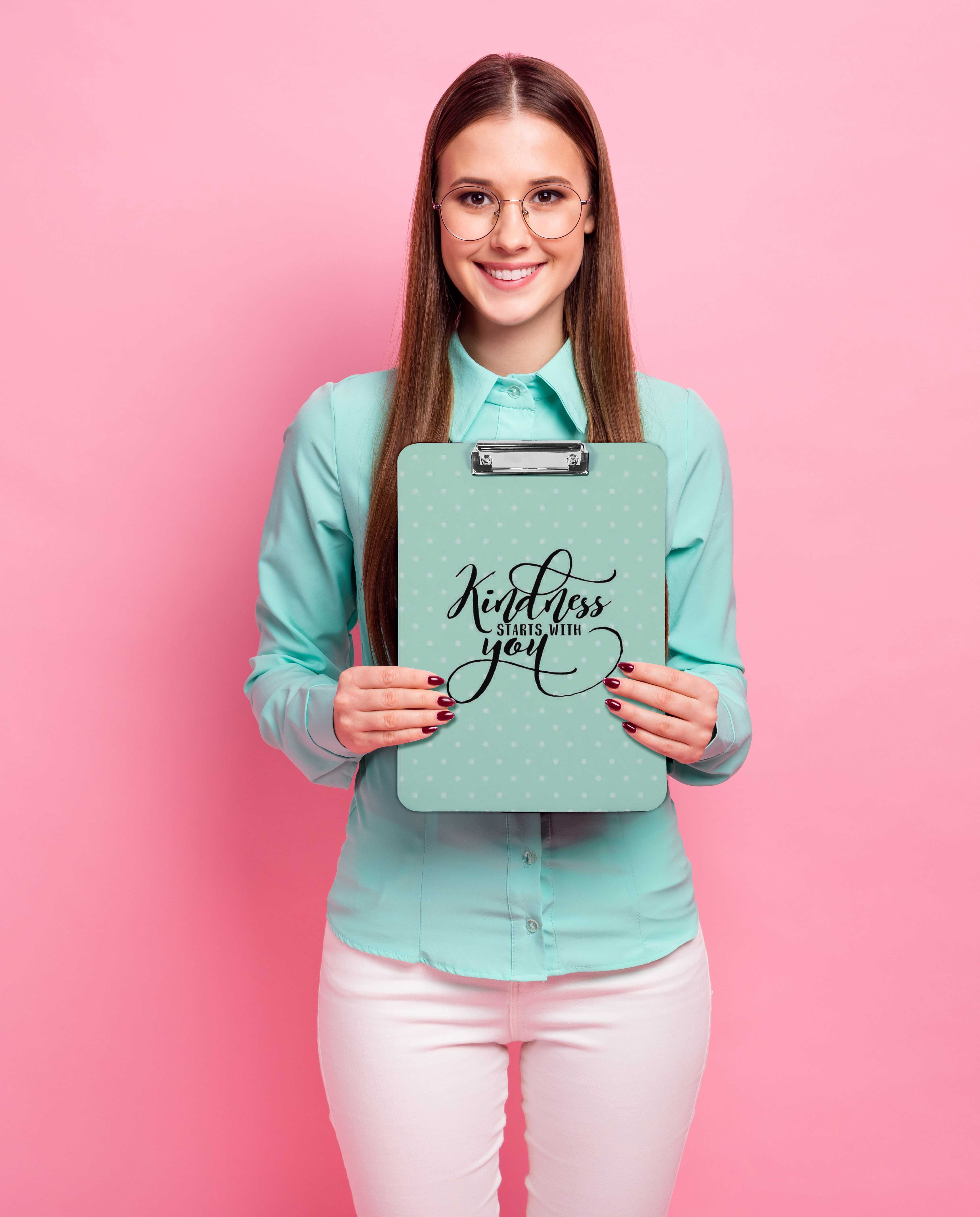 Inkdotpot Dry Erase Double Sided Clipboard Text Printed Paperboard Clipboard With Free Marker & Duster