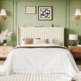 thumbnail image 2 of Einfach Queen Bed Frame, Upholstered Platform Bed with Wingback Headboard, No Box Spring Required, Cream White, 2 of 9