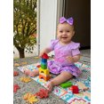 thumbnail image 6 of BemeyourBBs Half Way To One Baby Girl Outfit 1/2 Half Birthday Girl Outfit Letter Print Short Sleeve Romper Ruffle Golf Mermaid Shorts Skirt Set Headband 3 Piece Cute Infant Summer Clothes, 6 of 9