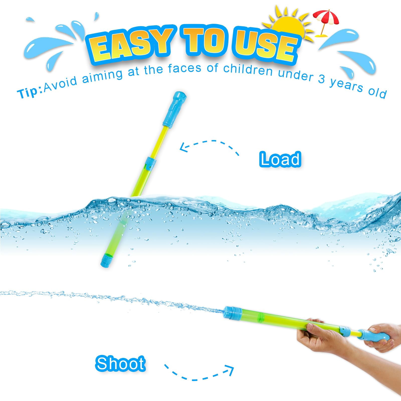 Water Blaster 6 Pack Outdoor Summer Play Pool Beach Backyard Toys
