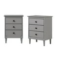 thumbnail image 3 of Pemberly Row 3-Drawer Solid Wood Nightstand in 2 Pack in Gray, 3 of 6