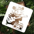 thumbnail image 4 of Banksy Hip Hop Rat Wall Stencil Painting Mouse Playing Guitar Reusable Stencil Wood Burning Paint Template Craft Art Stencil on Fabric, 4 of 7