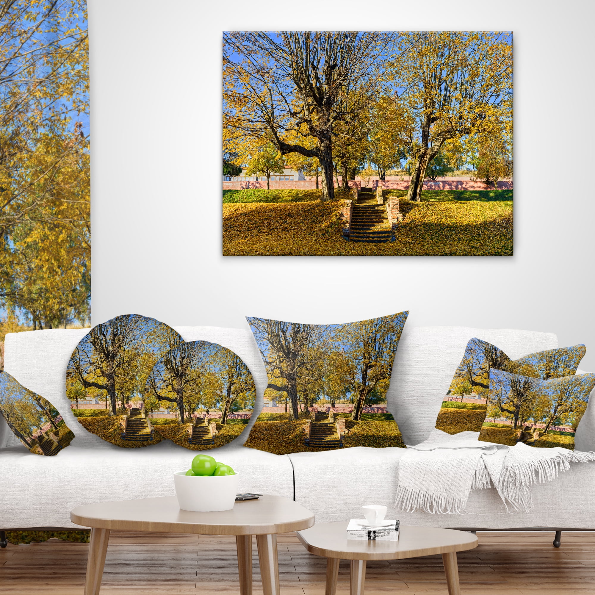 Designart 12" x 20" Multi-color Polyester Throw Pillow