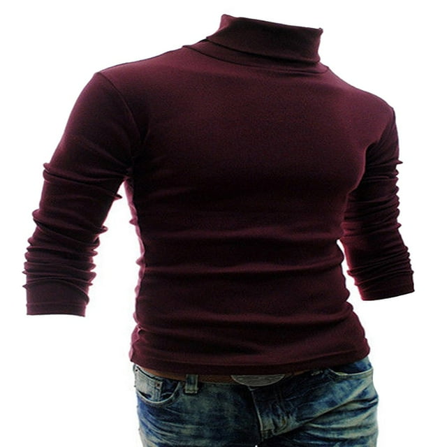 Chandail d'Hiver Chaud en Coton Col Montant pour Hommes