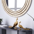 thumbnail image 3 of 11", 8"H Gold Polyresin Peacock Sculpture, by DecMode (2 Count), 3 of 11