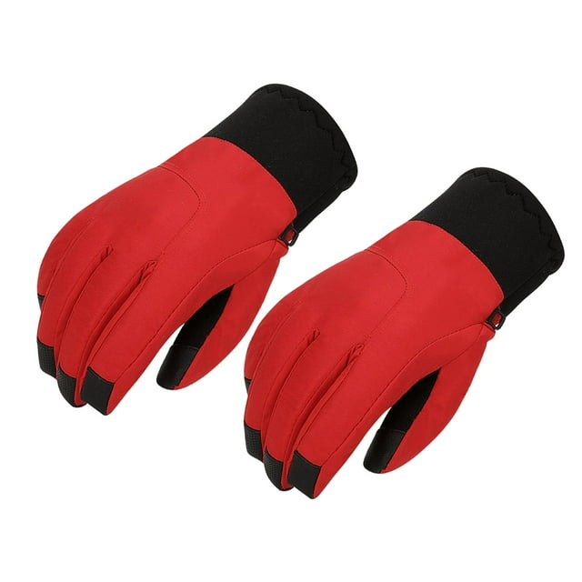 Guantes de invierno Baoblaze Pantalla táctil impermeables Aislamiento térmico Rojo