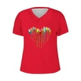 thumbnail image 4 of DPTALR Women's Printing V-Neck Short Sleeved Casual T-Shirt Tops Blouses, 4 of 4