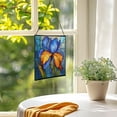 thumbnail image 3 of Iris Flower Stained Glass Panel Suncatcher Square Window Hanging, 8 Inch Real Glass Decorative Art Sun Catcher for Home, Gift, and Garden Decor 78OR9, 3 of 6