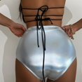 thumbnail image 6 of ANINEO Women Swimwear Split Swimsuit Star Sequin Silver Neck Strap Bikini Swimsuit Soft Hawaii Summer Tropical Brazilian Beachwear, 6 of 7