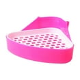 thumbnail image 3 of Bandeja de arena para conejillo de indias, bandeja de arena para conejos, inodoro extraíble de doble capa para mascotas, orinal de entrenador, orinal rosa, 3 of 9