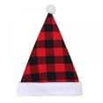 thumbnail image 7 of Santa Hat Christmas Buffalo Plaid Hat Classic Red Black Plaid Hat Xmas Party Decoration, 7 of 7
