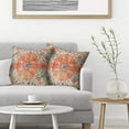 thumbnail image 6 of Boho Pillow Covers 16x16 Set of 2, Ethnic Design Decorative Throw Pillows Linen Burnt Orange Blue Carpet Pattern Farmhouse Cushion Pillow Covers for Sofa Couch Outdoor Decor, 6 of 6