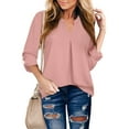 thumbnail image 4 of Fantaslook Womens Blouses 3/4 Sleeve V Neck Work Shirts Dressy Tops Chiffon Office Wear, 4 of 9